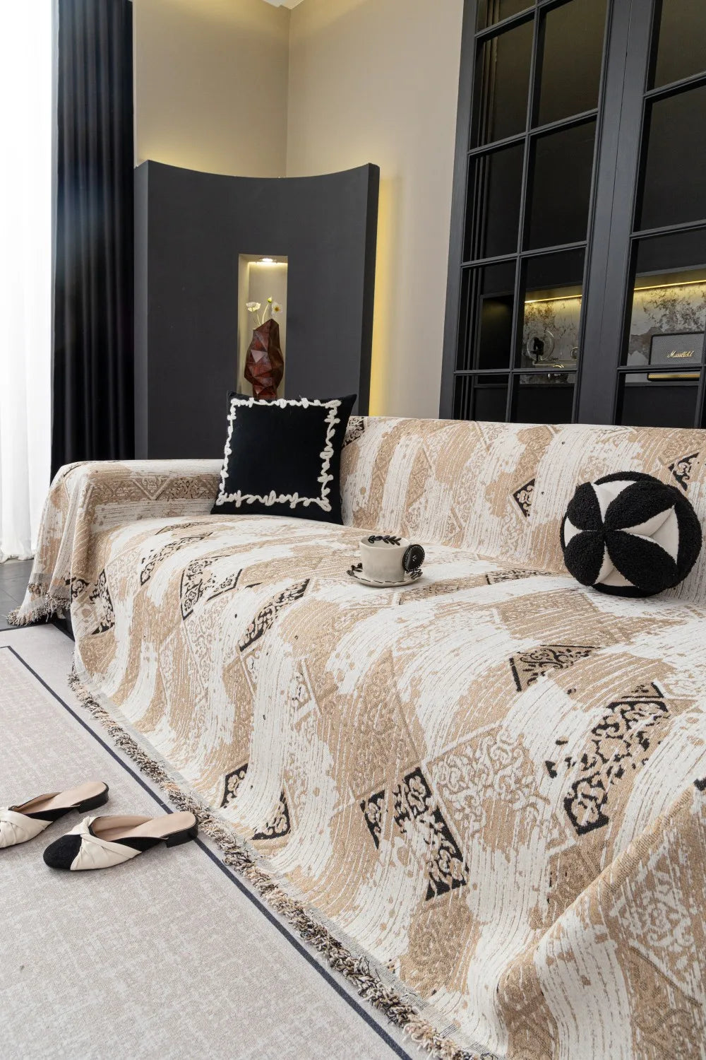 Tie Dying Chenille Sofa Cover Full Coverage Non-Slip Couch Protector 2025 All-Season Universal Couch Camping Blanket Dust Guard